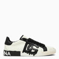 Dolce&Gabbana Portofino Vintage White/Black Leather Trainer