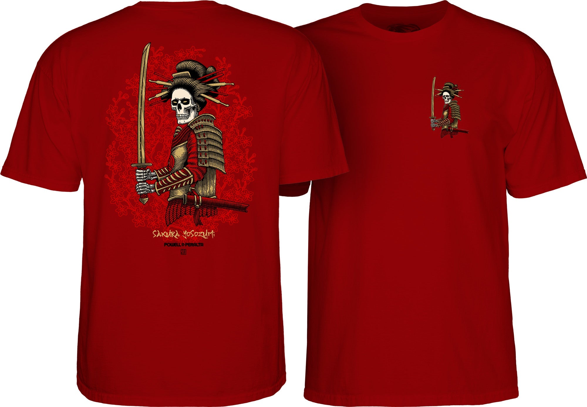 Powell Peralta Sakura Yosozumi Onna-Bugeisha T-shirt - Burgundy