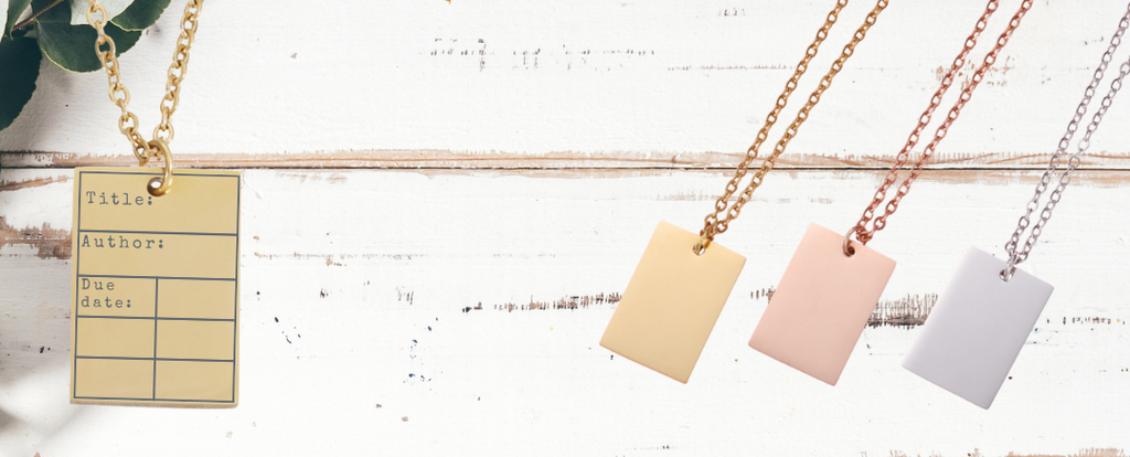 Banned Books Necklace | Library Card Charm | Book Lover Gift for Readers