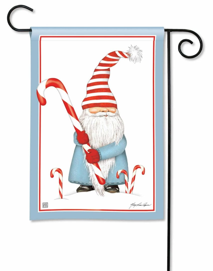 Candy Cane Gnome Christmas Garden Flag