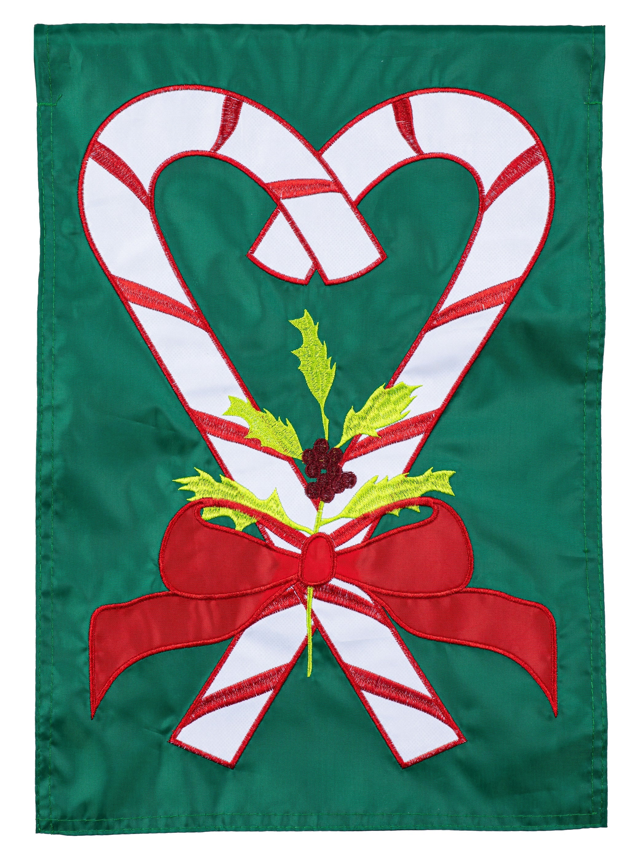Candy Canes Garden Flag 2 Sided Applique