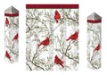 Cardinals In Birch Art Pole 20 Inches Tall Winter