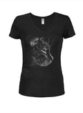 Cat Hair Juniors V Neck T-Shirt