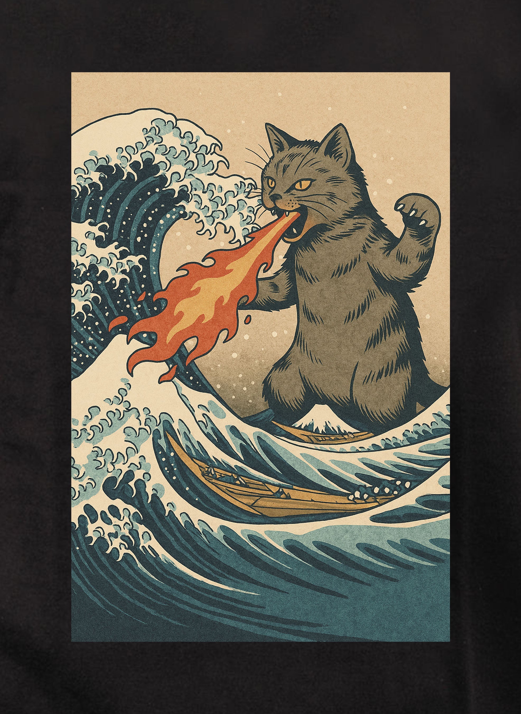 Catzilla Great Wave Kids T-Shirt