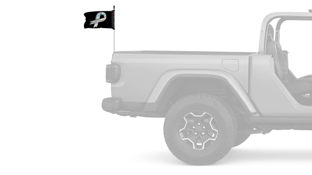Support Cancer Awareness 12"x18" Forever Wave Flag for Jeep Wrangler YJ 1986-1995