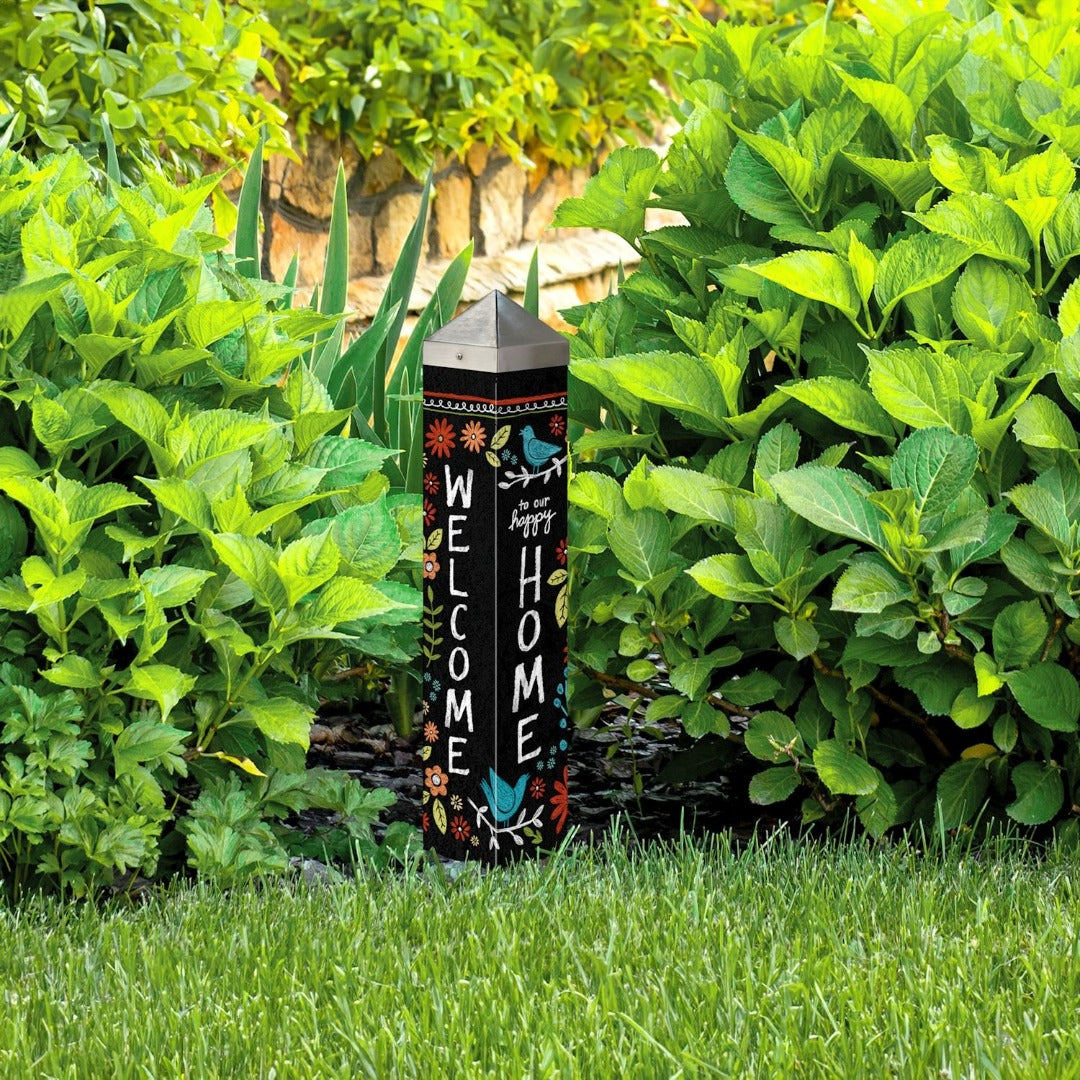 Chalkboard Floral Art Pole 20 Inches