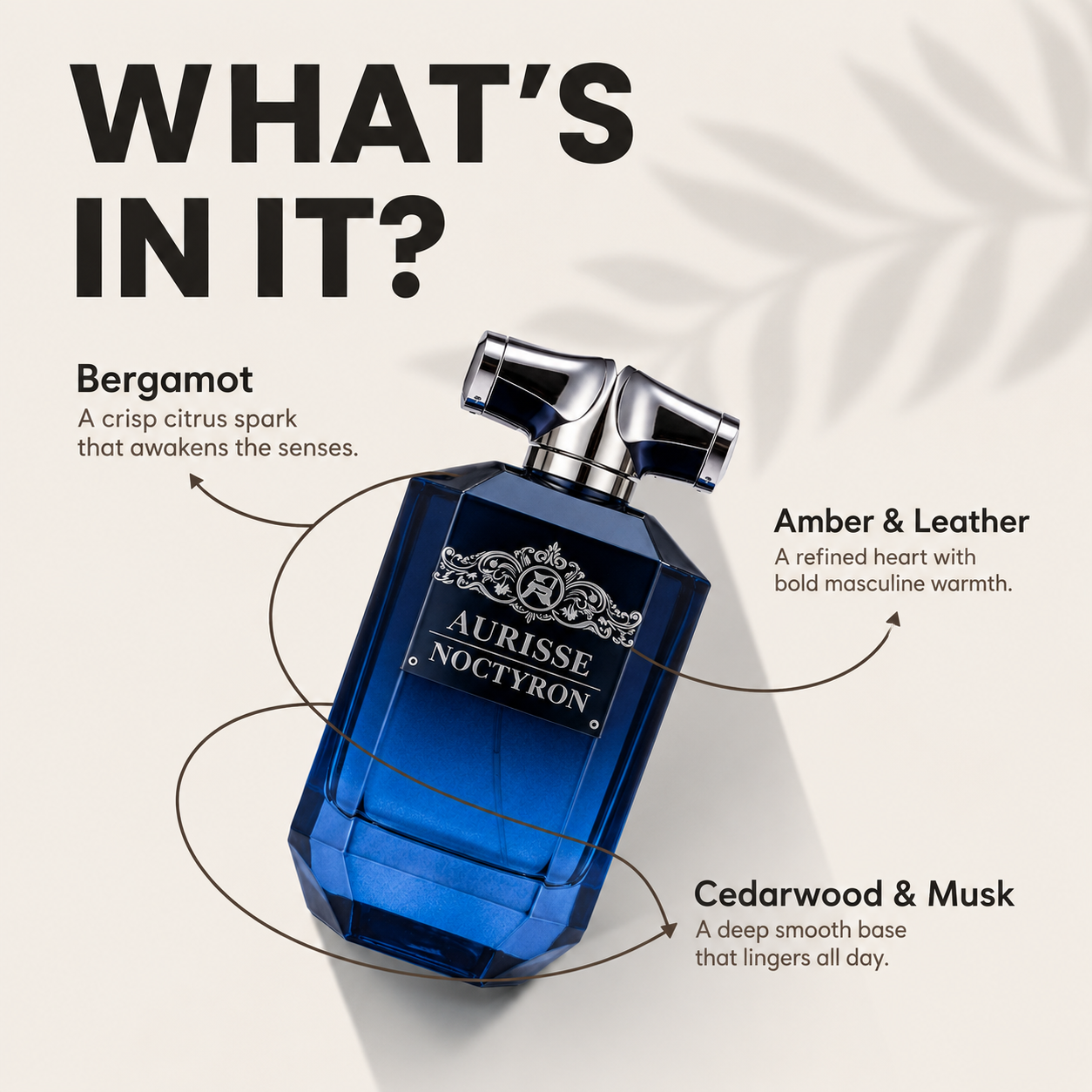 Aurisse Noctyron — Dark Amber & Leather Extrait for Men, 100ml