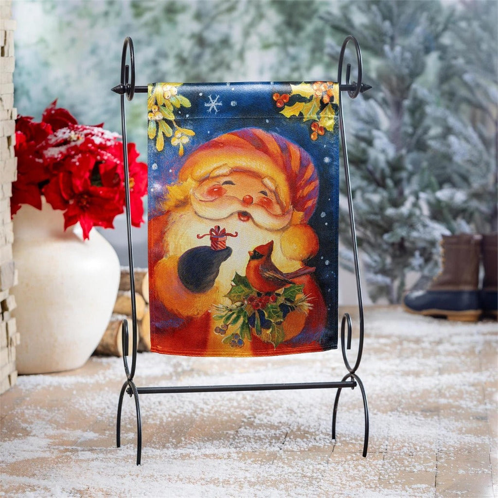 Cheerful Santa 2 Sided Garden Flag