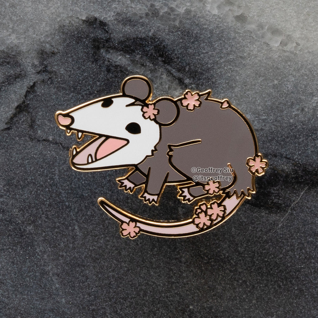 Cherry 'Possum Hard Enamel Pin