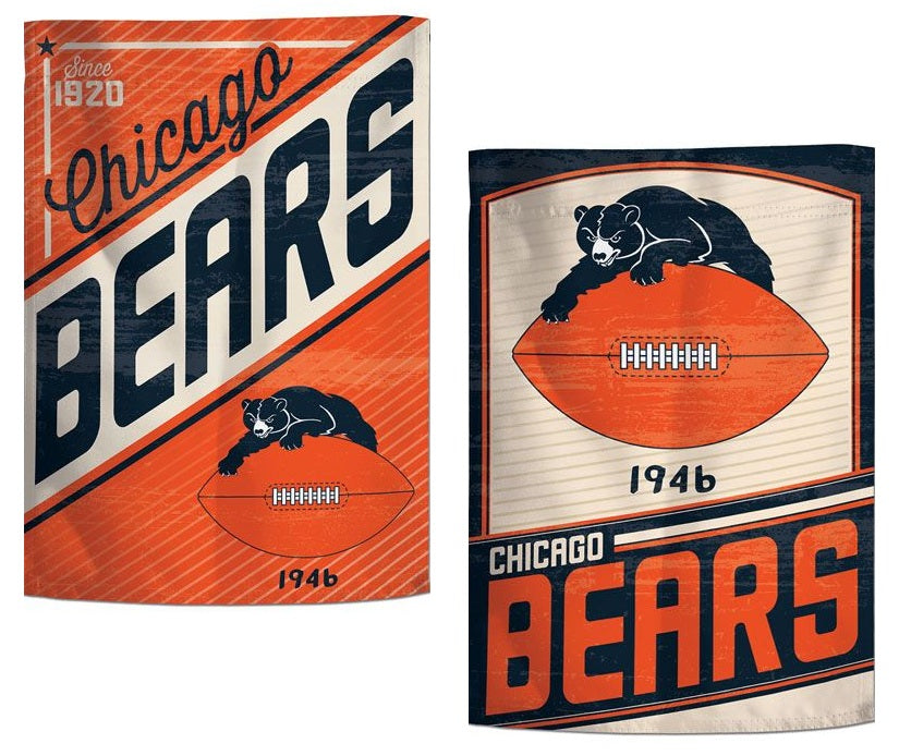 Chicago Bears Garden Flag 2 Sided Retro Classic Logo