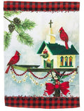 Christmas In The Garden 2 Sided Cardinals Garden Flag