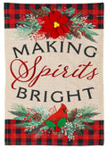 Christmas Joy Garden Flag 2 Sided Making Spirits Bright