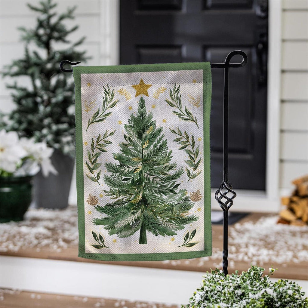 Christmas Tree With Acorn Garden Flag 2 Sided