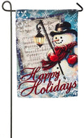 Vintage Snowman Greetings Garden Flag 2 Sided