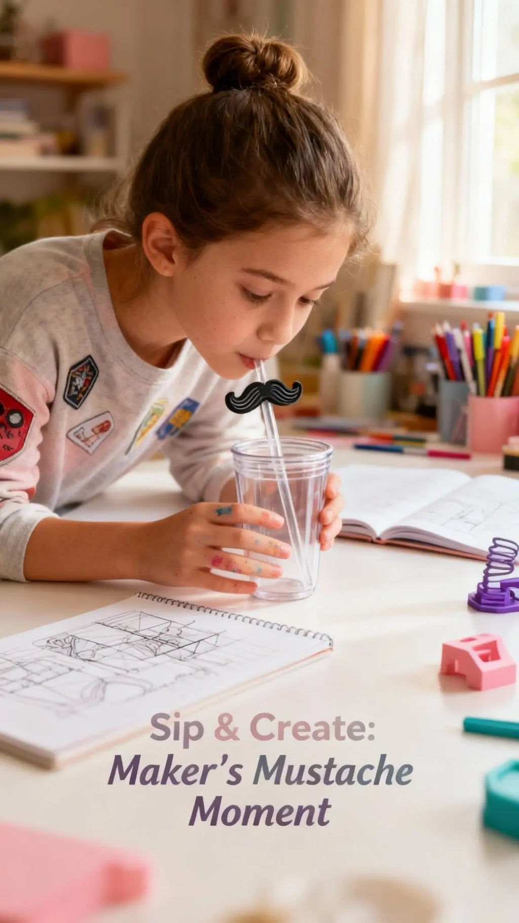 Mustache Straw Topper Wholesale - 3D Printed Straw Charms