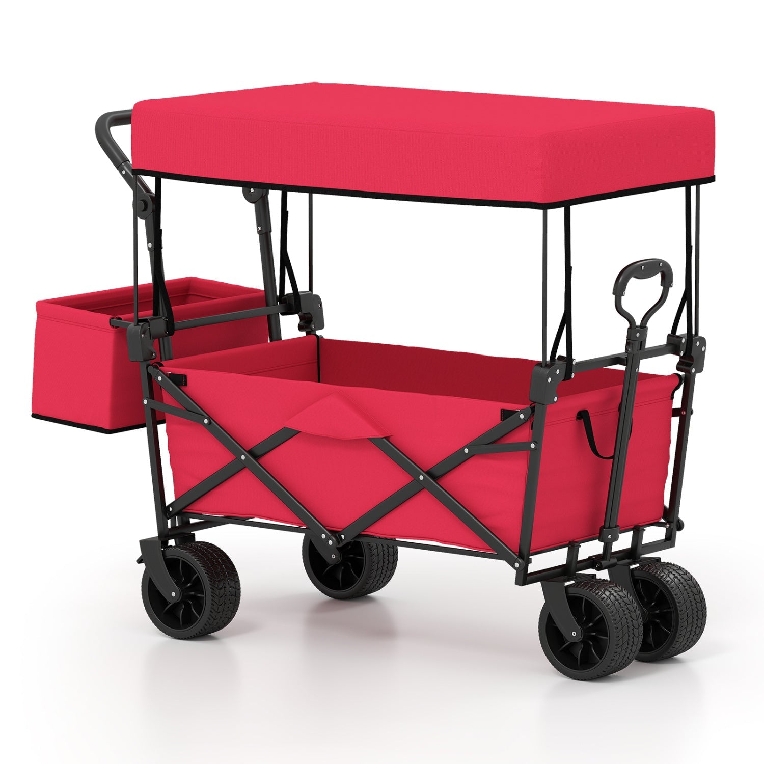 Collapsible Wagon with Removable Canopy and Detachable Storage Bag