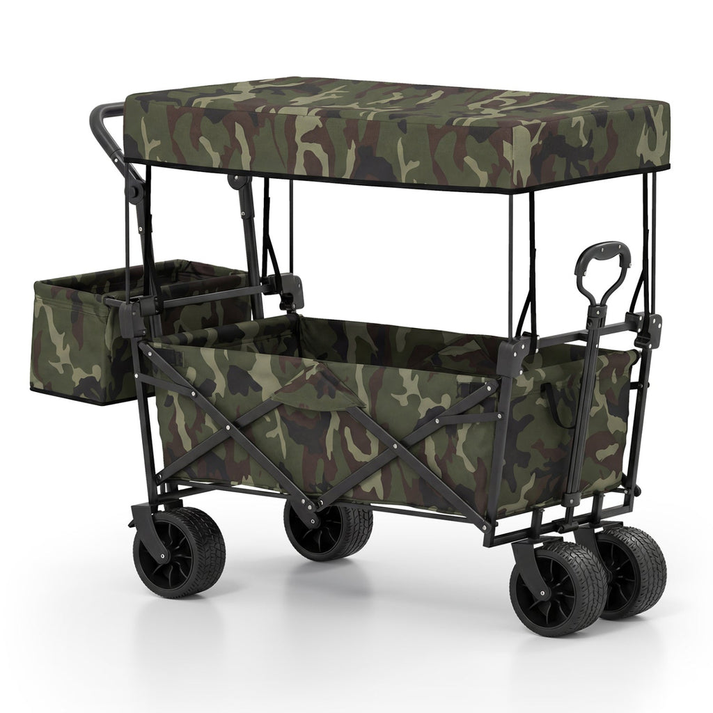 Collapsible Wagon with Removable Canopy and Detachable Storage Bag