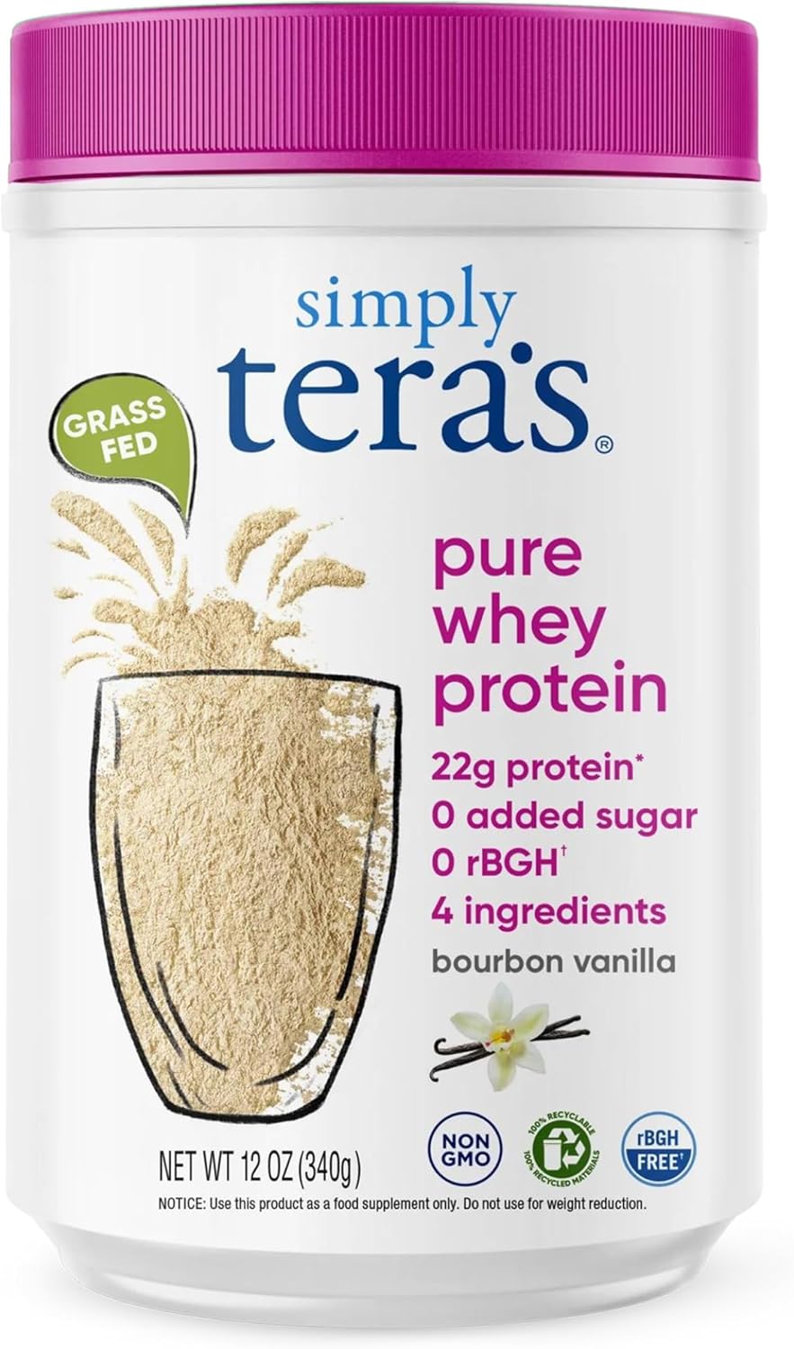 Simply Tera's Whey Protein Powder, Bourbon Vanilla, 12 oz