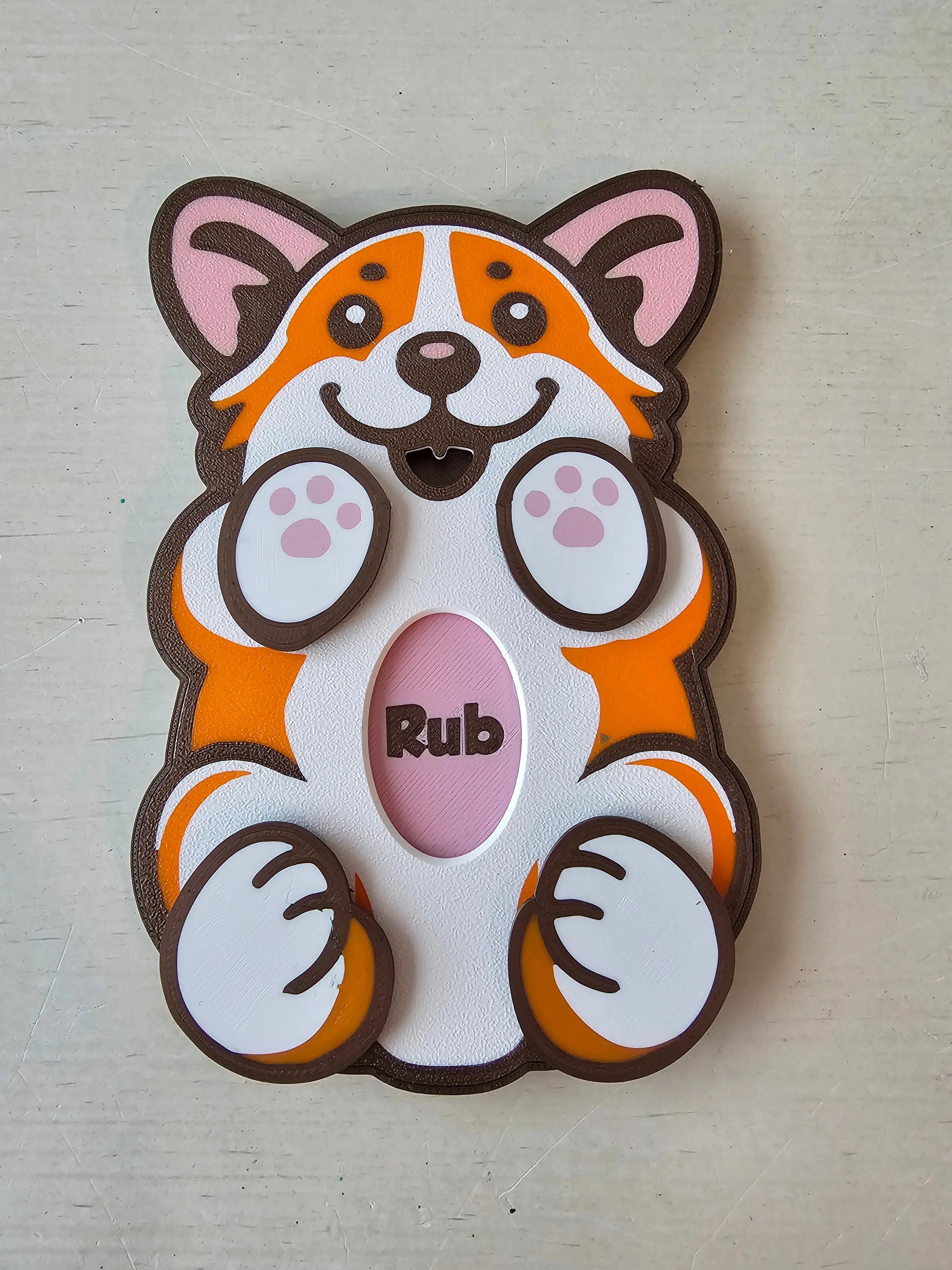 Corgi Belly Rub Fidget Toy - Interactive 3D Printed Sensory Toy