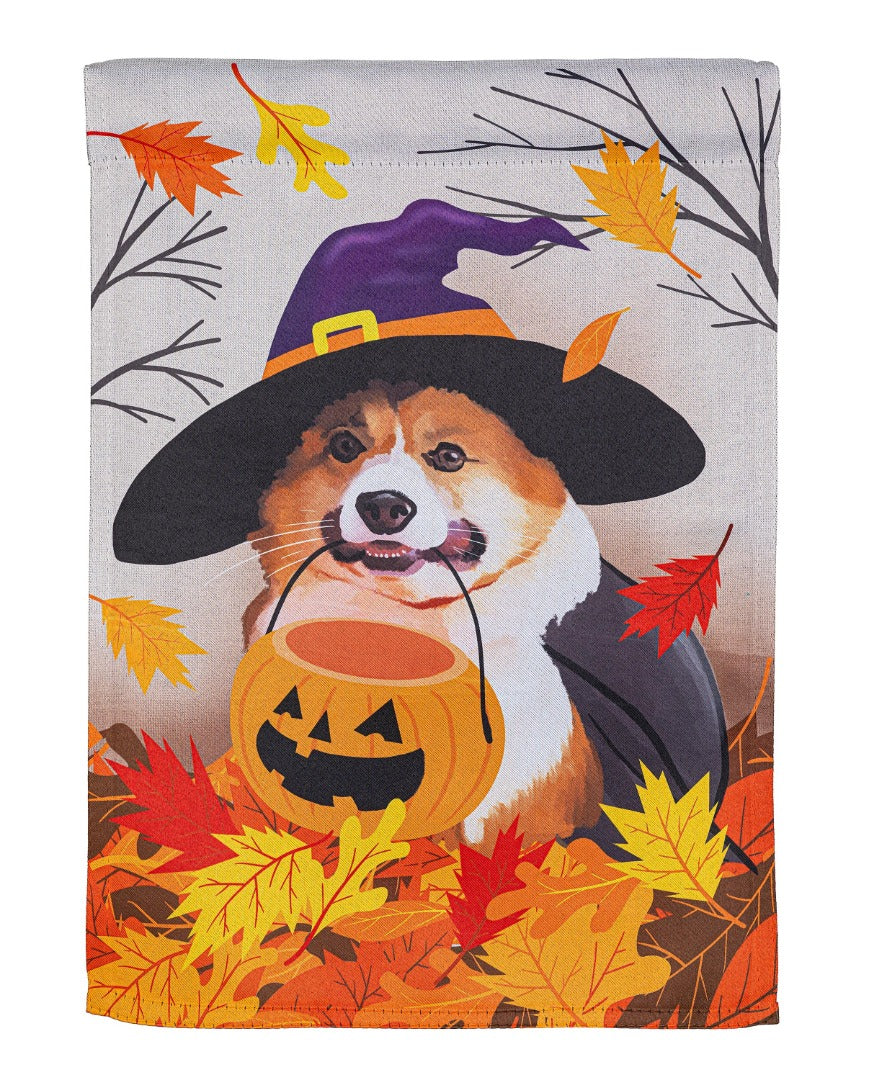 Corgi Fall 2 Sided Halloween Garden Flag