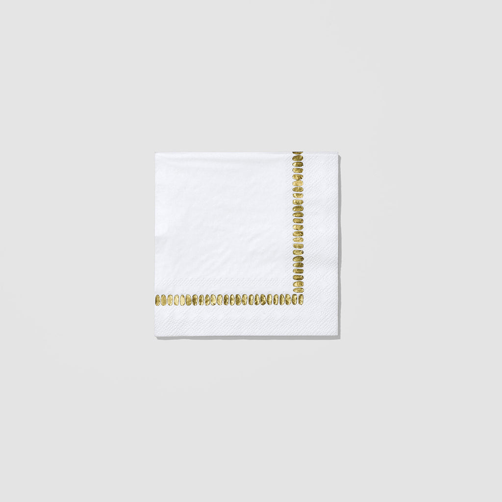 White Brushstroke Cocktail Napkins (25 per pack)