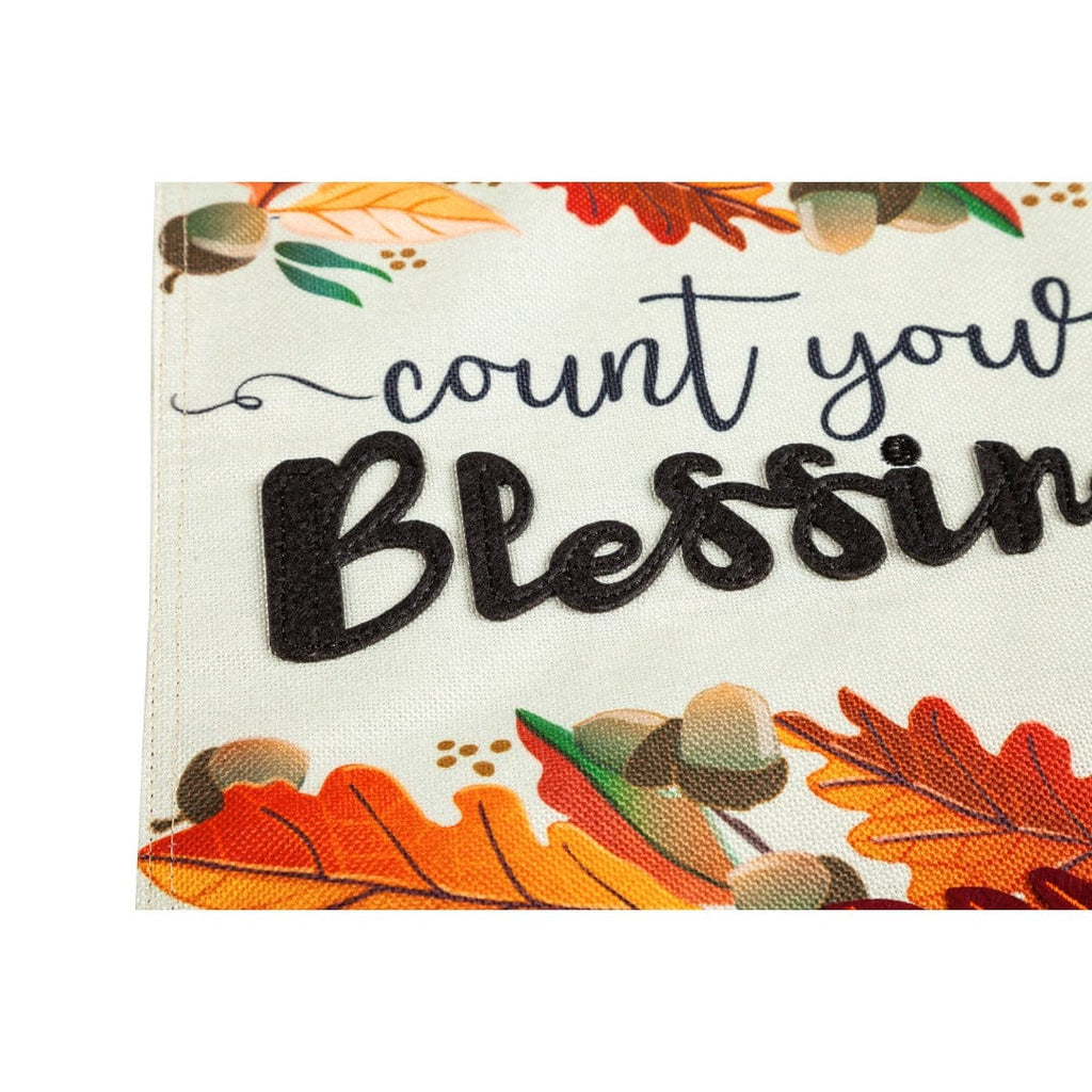 Count Your Blessings Thanksgiving Garden Flag 2 Sided Burlap