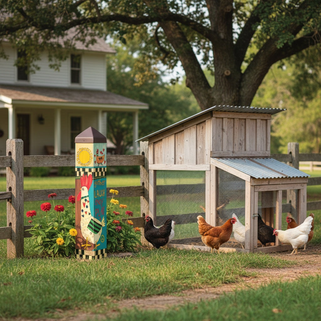 Crazy Chicken Coop 20 Inch Art Pole