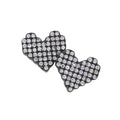 Crystal Pave Heart Stud Earrings