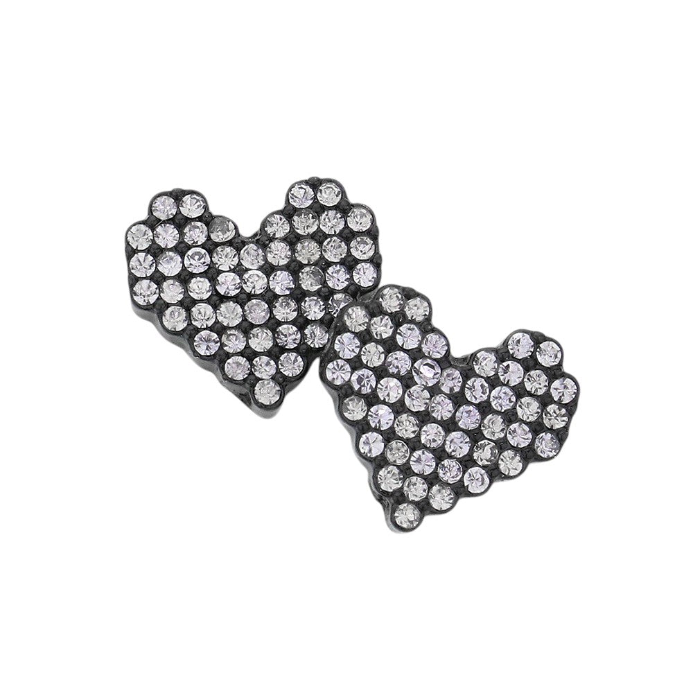 Crystal Pave Heart Stud Earrings