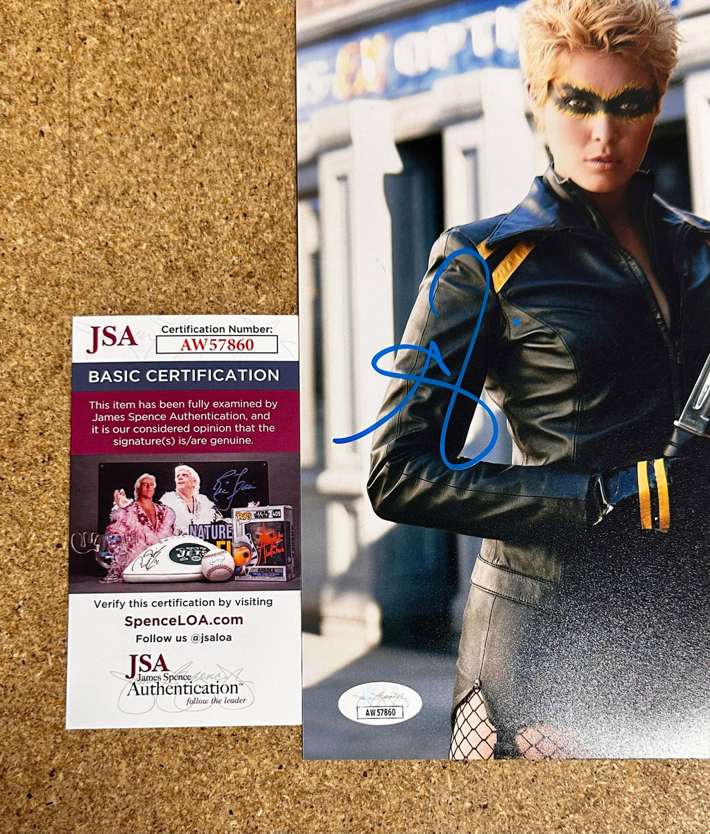 Actress Alaina Huffman Signed Smallville Black Canary 8x10 Photo With JSA COA