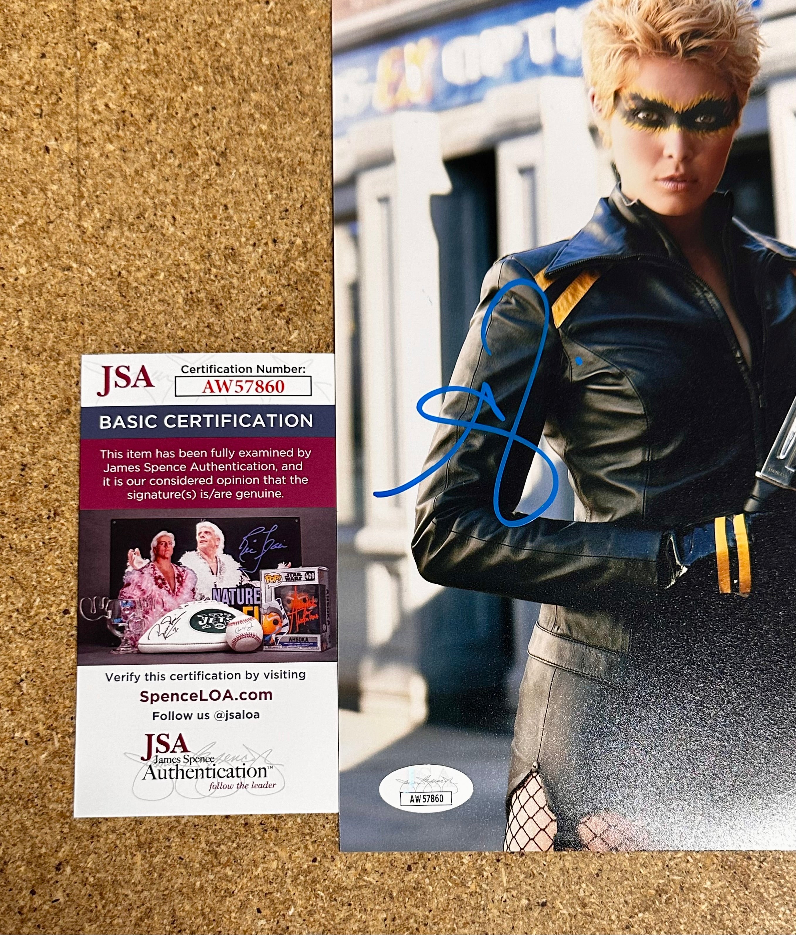 Actress Alaina Huffman Signed Smallville Black Canary 8x10 Photo With JSA COA