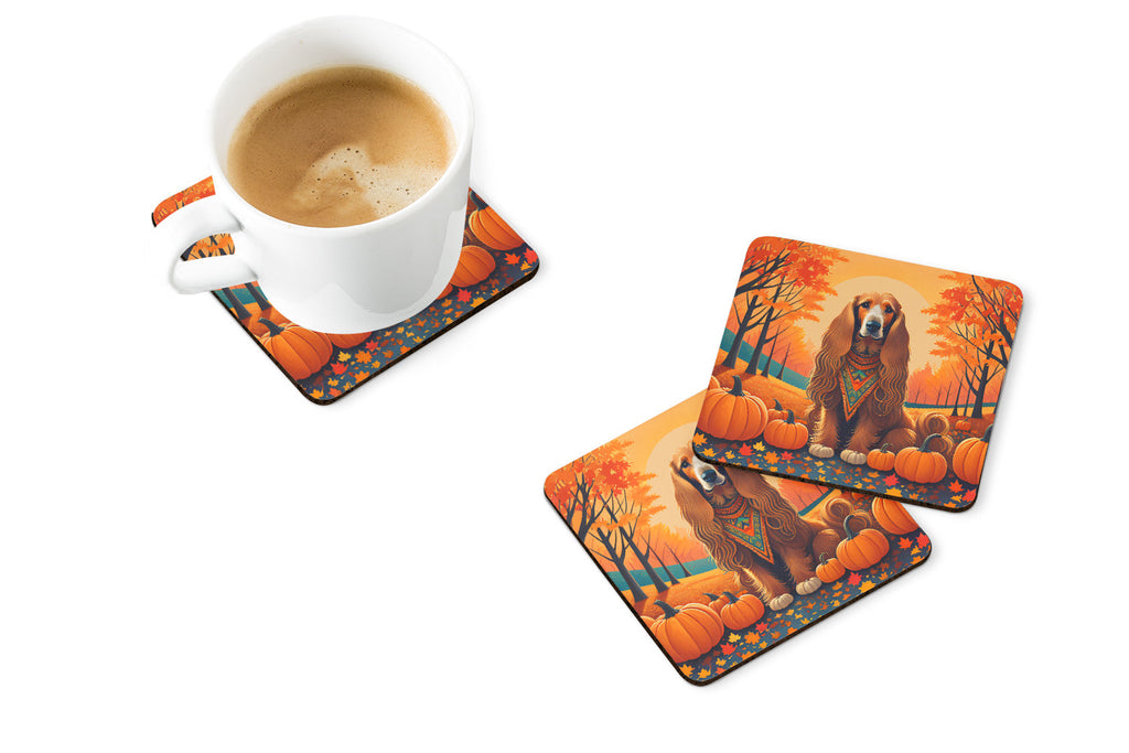 Afghan Hound Fall Foam Coasters Set of 4 Cup Coasters for Indoor Outdoor, Tabletop Protection, Anti Slip, Mouse pad Material