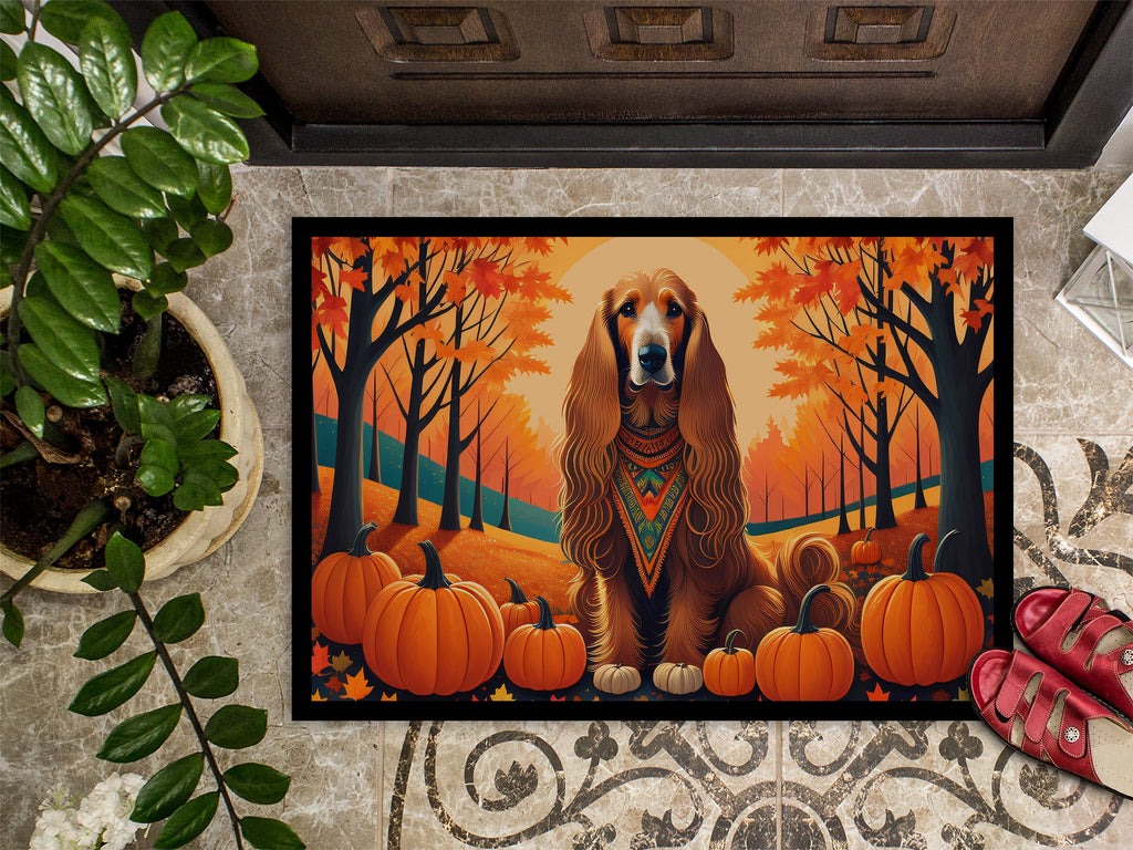 Afghan Hound Fall Doormat Indoor Outdoor 18H X 27W Front Door Mat Rugs for Entryway, Non Slip Washable