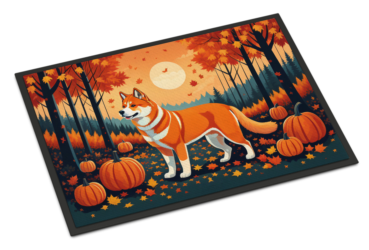 Akita Fall Doormat Indoor Outdoor 24H X 36W Front Door Mat Rugs for Entryway, Non Slip Washable Low Pile,