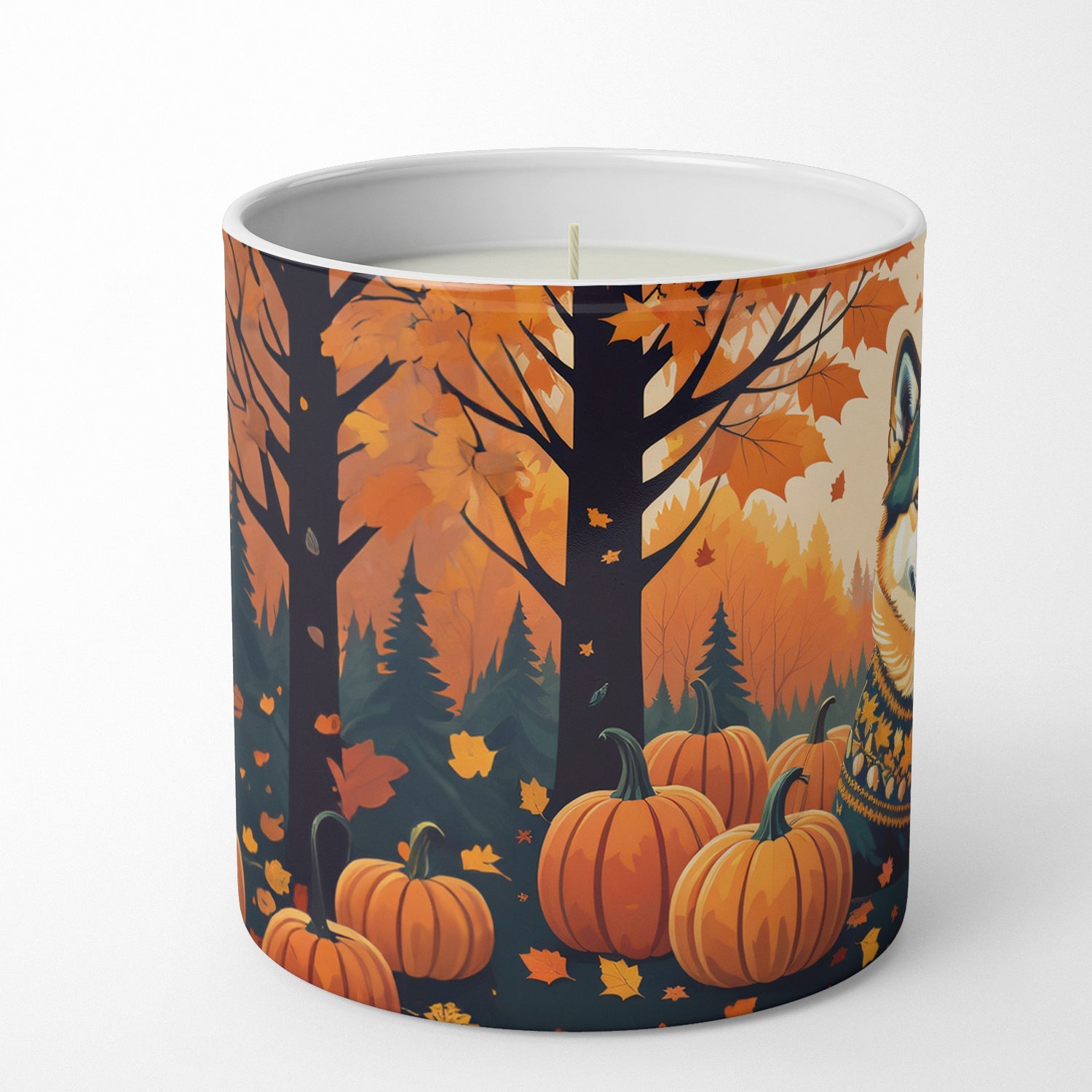Akita Fall Decorative Soy Candle Nature Soy Wax Essential Oil Home Decor Ideal for Bedroom Kitchen Bath Office Gift, 10 oz