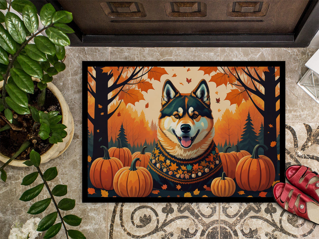 Akita Fall Doormat Indoor Outdoor 24H X 36W Front Door Mat Rugs for Entryway, Non Slip Washable Low Pile,