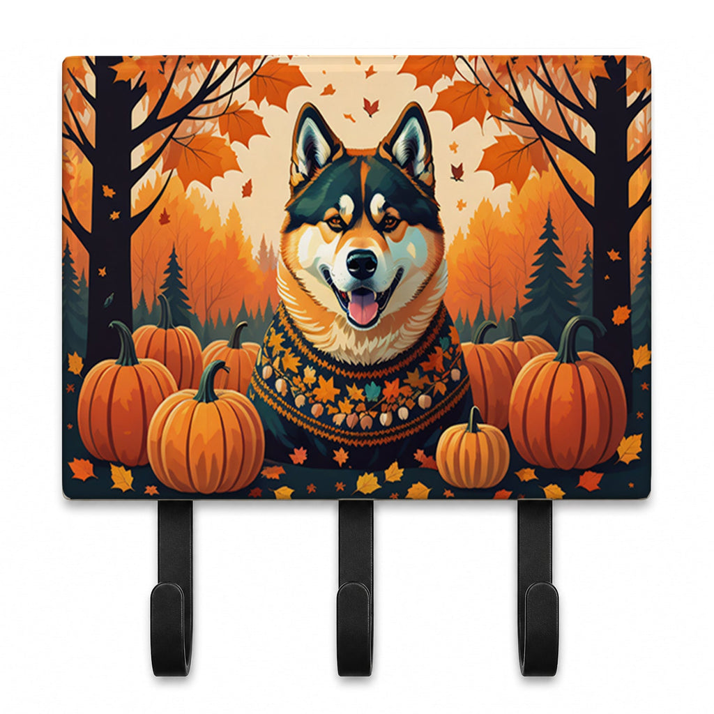 Akita Fall Leash or Key Holder Wall Hooks, Coat Rack Wall Mount, for Hanging Keys, Towels, Aprons, Leashes