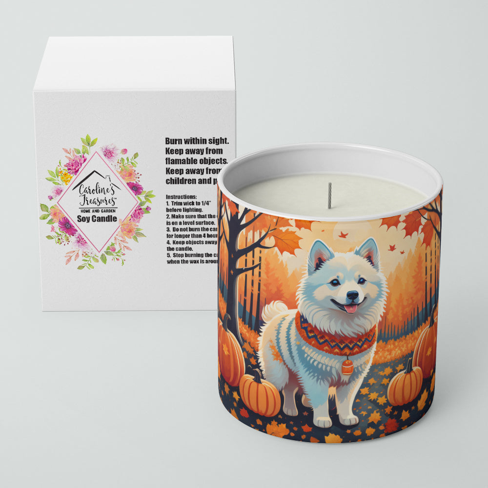 American Eskimo Fall Decorative Soy Candle Nature Soy Wax Essential Oil Home Decor Ideal for Bedroom Kitchen Bath Office Gift, 10 oz