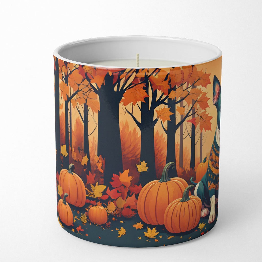 Pit Bull Terrier Fall Decorative Soy Candle Nature Soy Wax Essential Oil Home Decor Ideal for Bedroom Kitchen Bath Office Gift, 10 oz