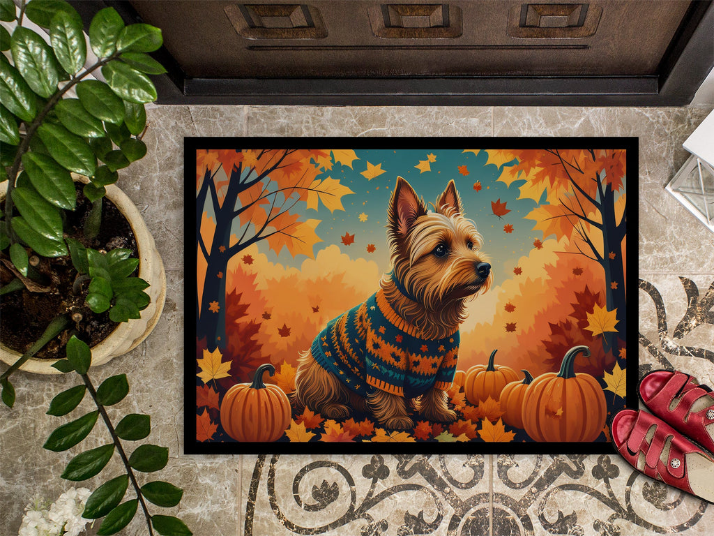 Australian Terrier Terrier Fall Doormat Indoor Outdoor 24H X 36W Front Door Mat Rugs for Entryway, Non Slip Washable Low Pile,