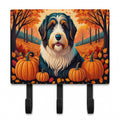 Bearded Collie Fall Leash or Key Holder Wall Hooks, Coat Rack Wall Mount, for Hanging Keys, Towels, Aprons, Leashes