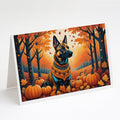 Belgian Malinois Fall Greeting Cards Pack of 8 Blank Cards with Envelopes Whimsical A7 Size 5x7