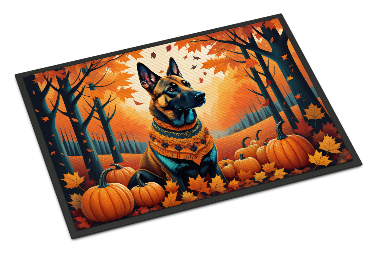 Belgian Malinois Fall Doormat Indoor Outdoor 18H X 27W Front Door Mat Rugs for Entryway, Non Slip Washable
