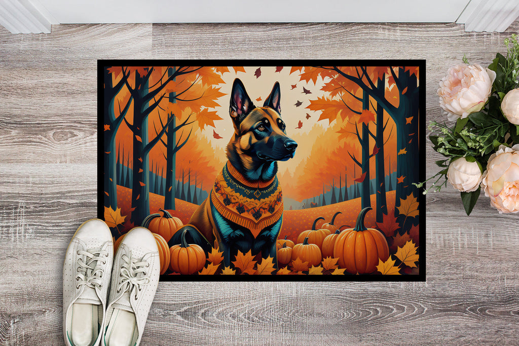 Belgian Malinois Fall Doormat Indoor Outdoor 18H X 27W Front Door Mat Rugs for Entryway, Non Slip Washable