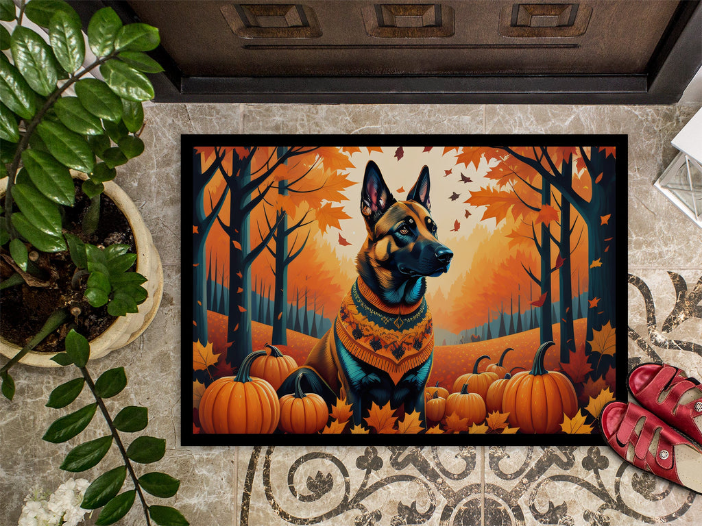 Belgian Malinois Fall Doormat Indoor Outdoor 18H X 27W Front Door Mat Rugs for Entryway, Non Slip Washable