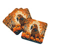 Bloodhound Fall Foam Coasters Set of 4 Cup Coasters for Indoor Outdoor, Tabletop Protection, Anti Slip, Mouse pad Material