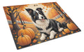 Border Collie Fall Cutting Board Tempered Glass Kitchen Cutting Surface, Heat Resistant Chopping, Non-Slip Feet, Food Prep & Serving