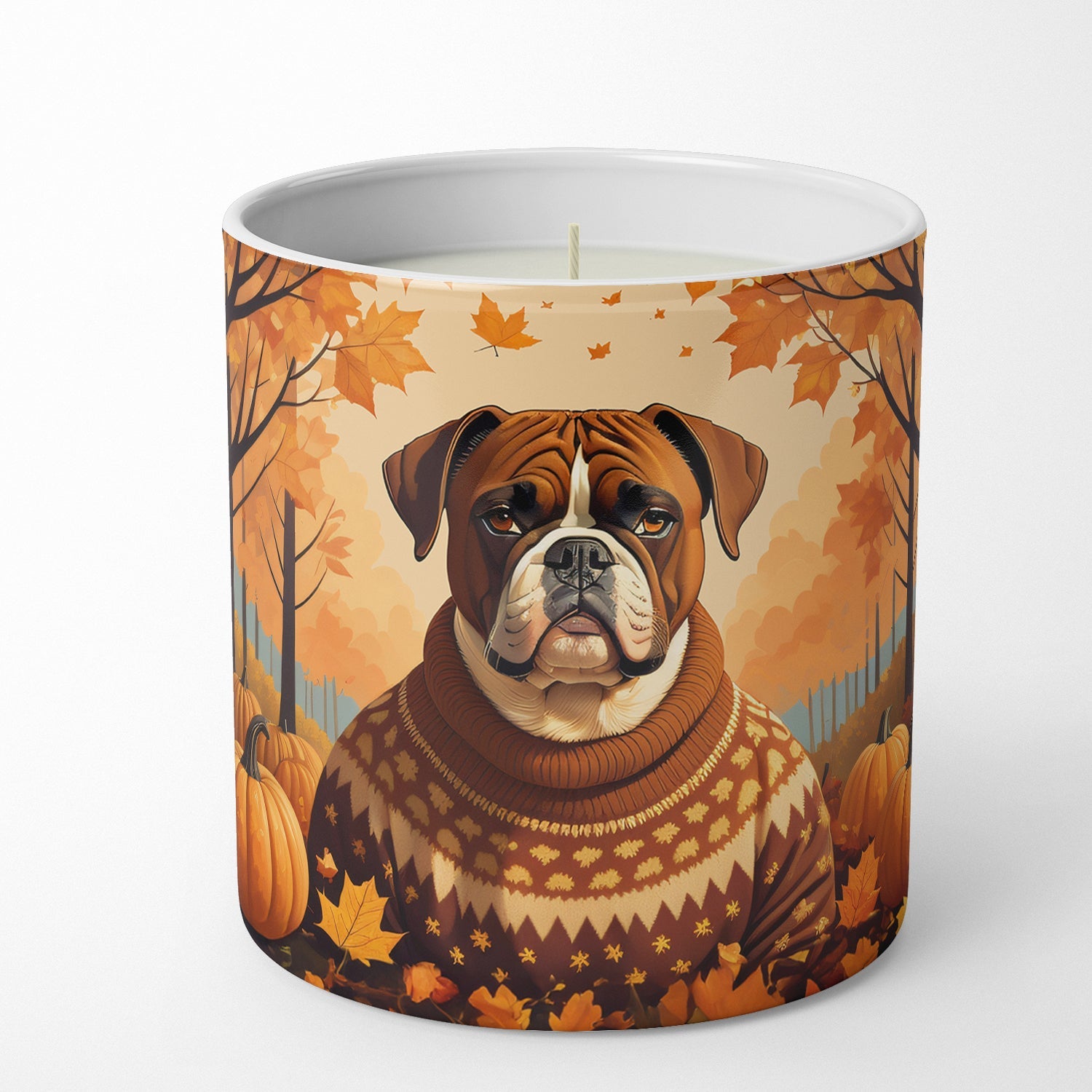 Boxer Fall Decorative Soy Candle Nature Soy Wax Essential Oil Home Decor Ideal for Bedroom Kitchen Bath Office Gift, 10 oz