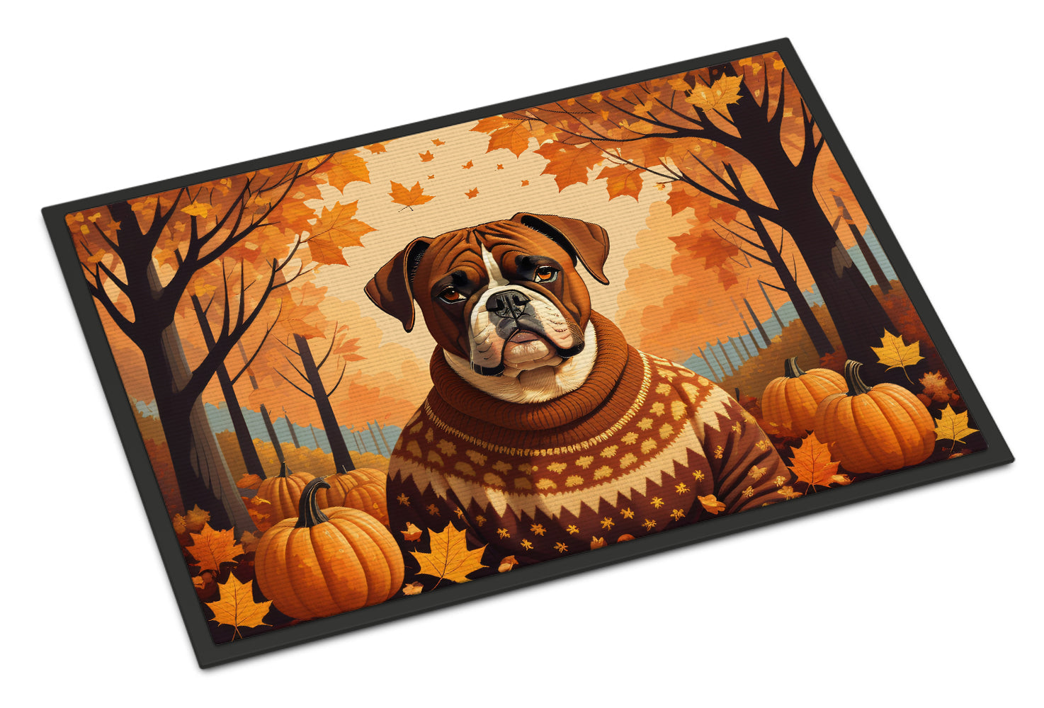 Boxer Fall Doormat Indoor Outdoor 24H X 36W Front Door Mat Rugs for Entryway, Non Slip Washable Low Pile,