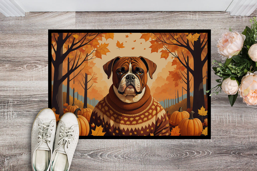Boxer Fall Doormat Indoor Outdoor 24H X 36W Front Door Mat Rugs for Entryway, Non Slip Washable Low Pile,